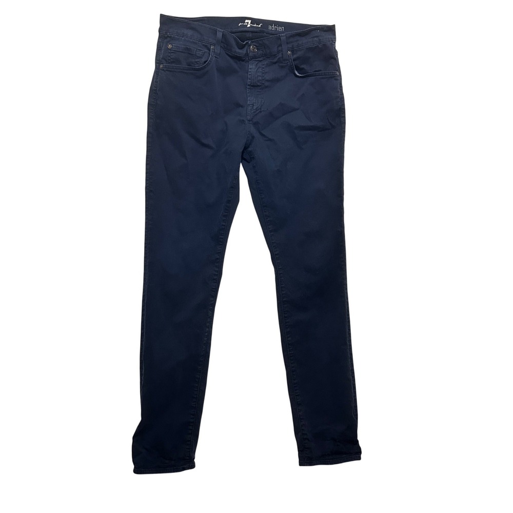 7 For All Mankind Mens Minimalist Dark Academia Adrien Pants 32 Navy Slim Chino